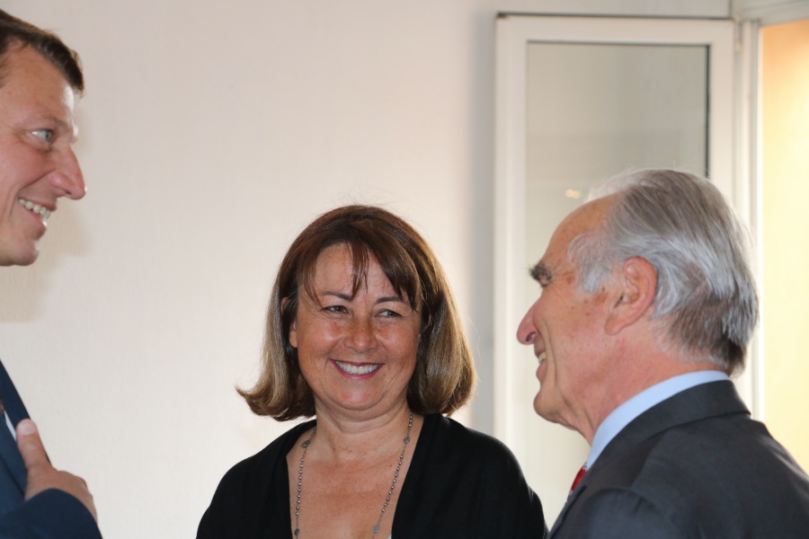 Le conservateur Olivier Quiquempois, son épouse et Dominique Goby